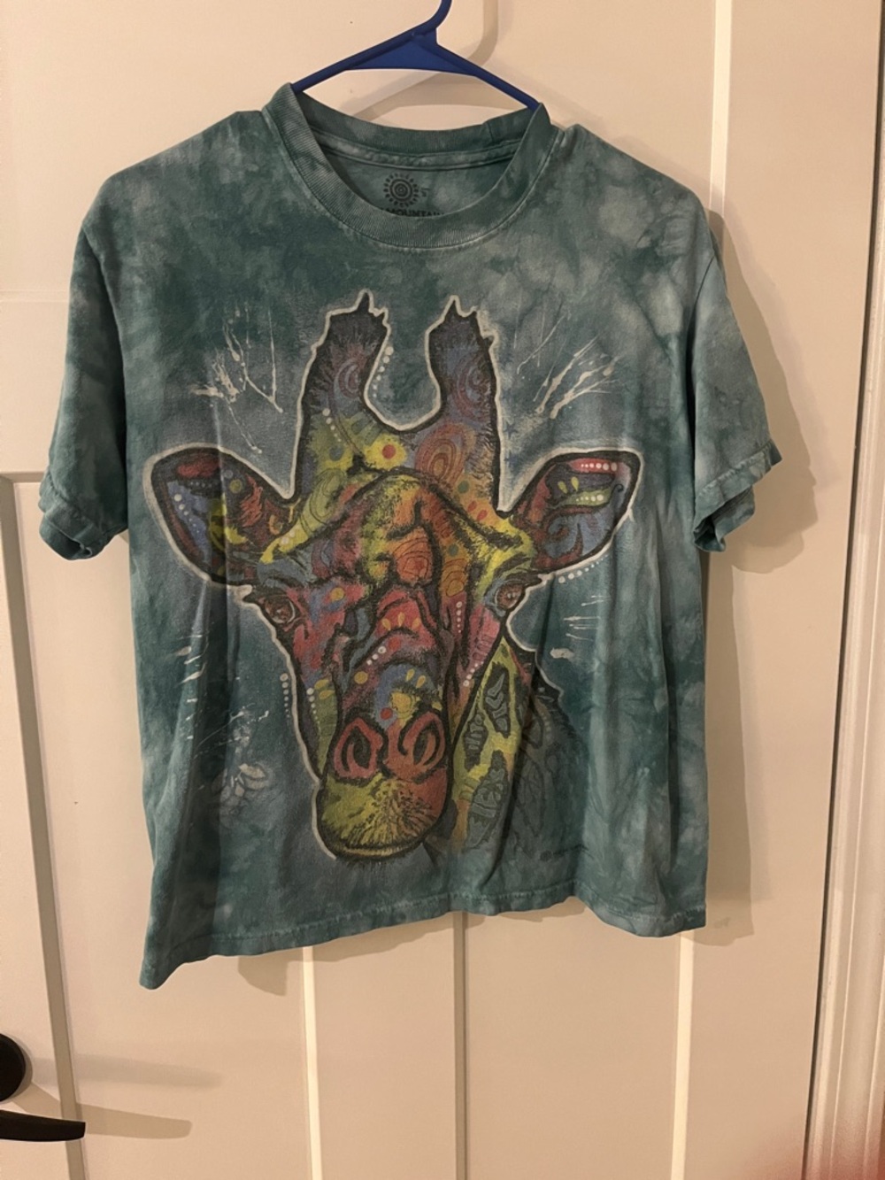 The Mountain Teal Tie-Dye Giraffe Graphic Tee